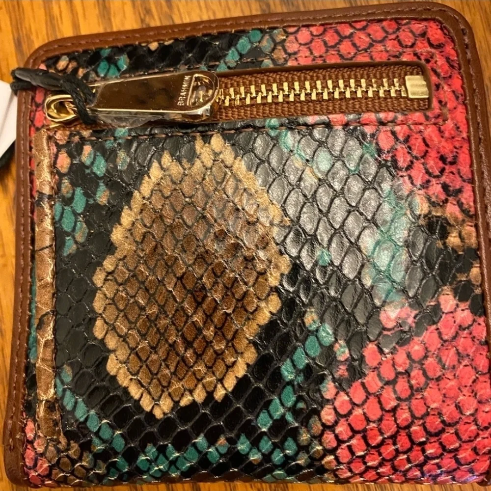 🤎▪️Brahmin▪️ Small Caroline Caladesi Snakeskin Satchel + Matching Jane Wallet